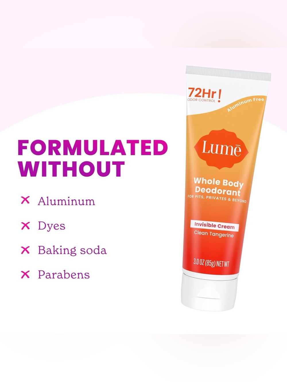 LUME Whole Body Deodorant Invisible Cream in Clean Tangerine